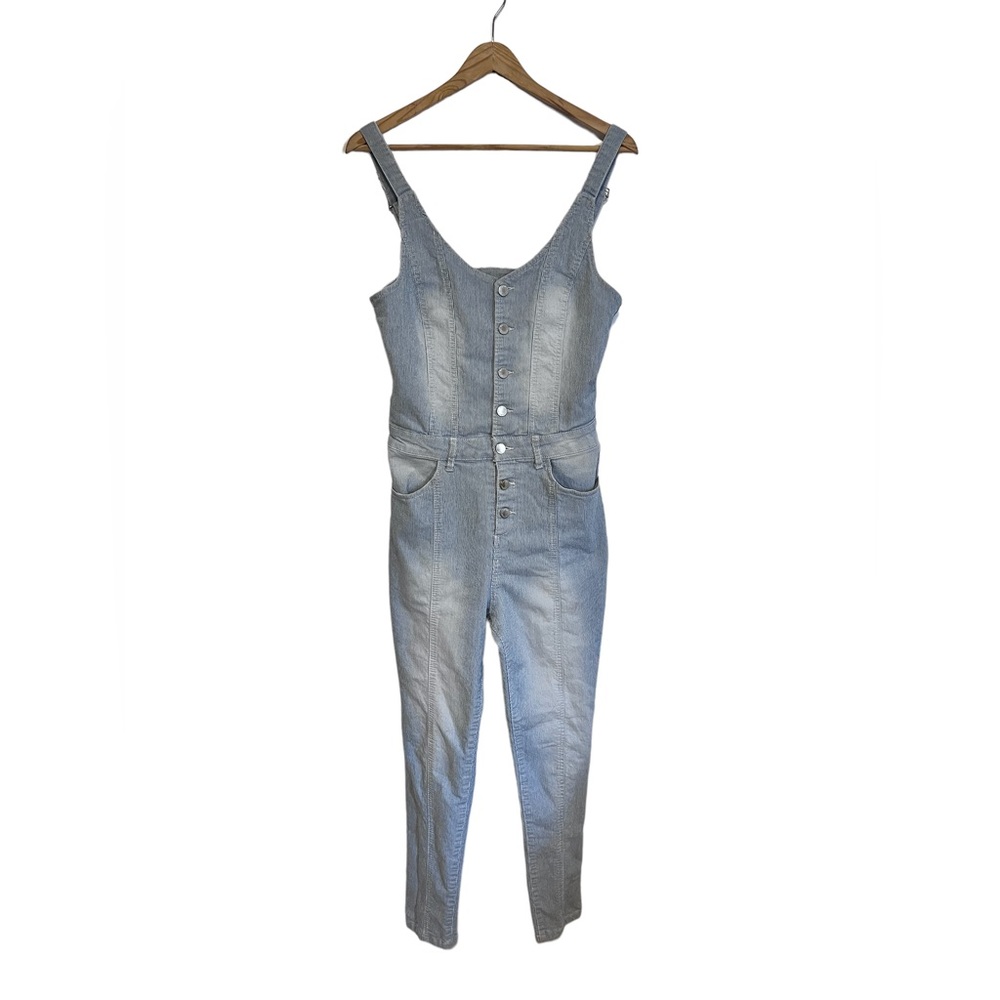 CI SONO Light Blue Wash Straight Leg Overalls - Picture 2 of 7